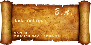 Bade Antigon névjegykártya